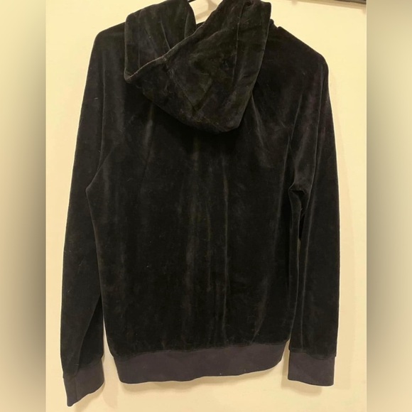 Juicy Couture Black soft/fuzzy Zip Up with Gold Zipper size medium gently worn - Picture 3 of 3